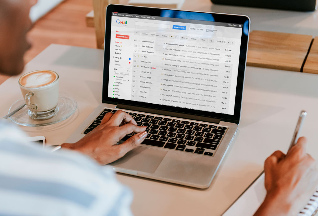 Laptop with Gmail
